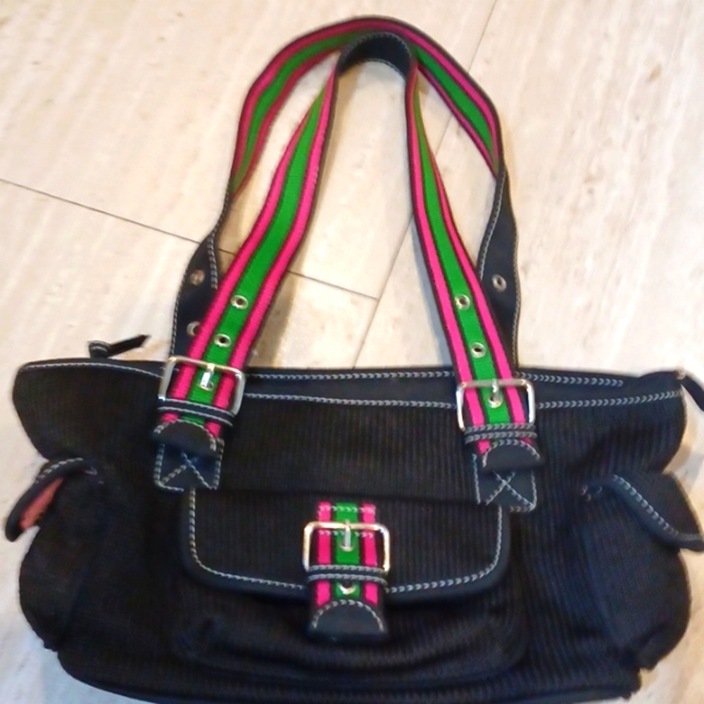 The Sak Black Hand Crocheted Shoulder Bag